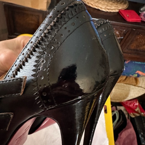 Christian Louboutin Leather Luly Peep Toe Mary-Jane Pumps Black size 39 EUC - Picture 8 of 13